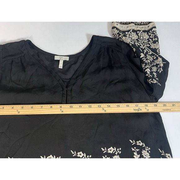 JOIE‎ Riva Silk Floral Black & White Long Sleeve Blouse Sz S - Picture 6 of 11